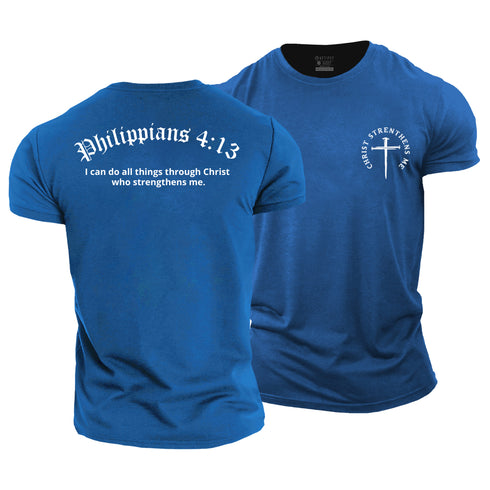 Men's Christ Strengthens Me Cotton T-Shirt